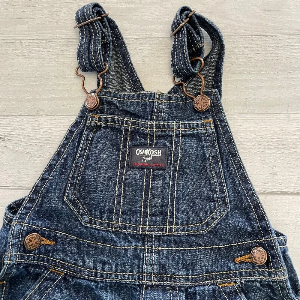 Boys‎ OshKosh B'Gosh baby denim overalls shortalls 24 months
